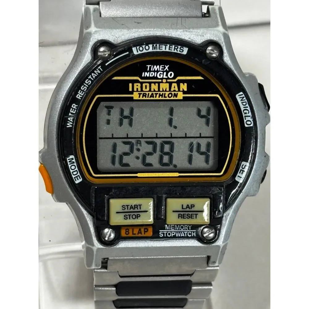 Timex Ironman Triathlon 1995 vintage 38mm digital men's watch, working